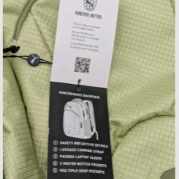 PUMA Challenger Backpack Fully Padded 15” Laptop Pocket Sage Green - Picture 3 of 3